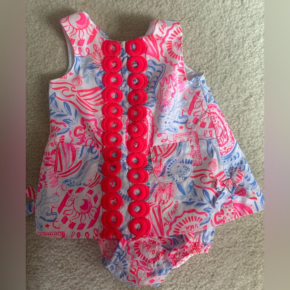 Lilly Pulitzer Baby Shift Dress and Bloomer Set Size 6-12 months